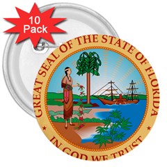 Great Seal Of Florida, 1900-1985 3  Buttons (10 Pack)  by abbeyz71