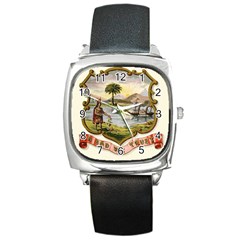 Historical Florida Coat Of Arms Square Metal Watch by abbeyz71