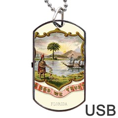 Historical Florida Coat Of Arms Dog Tag Usb Flash (two Sides) by abbeyz71