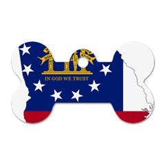 Flag Map Of Georgia Dog Tag Bone (two Sides) by abbeyz71