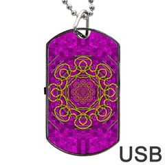 Star Of Freedom And Silent Night Dog Tag Usb Flash (one Side) by pepitasart