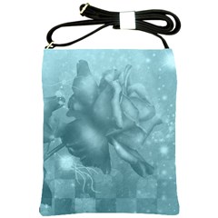 Wonderful Blue Soft Roses Shoulder Sling Bag by FantasyWorld7