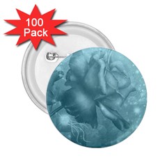 Wonderful Blue Soft Roses 2 25  Buttons (100 Pack)  by FantasyWorld7