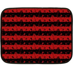 Blood Red And Black Halloween Nightmare Stripes  Double Sided Fleece Blanket (mini)  by PodArtist