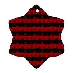 Blood Red And Black Halloween Nightmare Stripes  Ornament (snowflake) by PodArtist