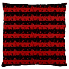 Blood Red And Black Halloween Nightmare Stripes  Large Cushion Case (two Sides) by PodArtist