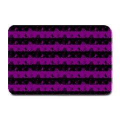 Zombie Purple And Black Halloween Nightmare Stripes  Plate Mats by PodArtist