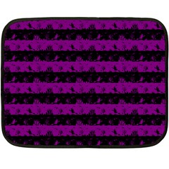 Zombie Purple And Black Halloween Nightmare Stripes  Fleece Blanket (mini) by PodArtist