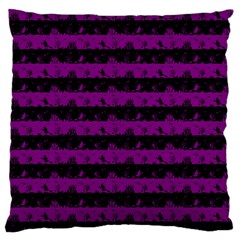 Zombie Purple And Black Halloween Nightmare Stripes  Standard Flano Cushion Case (two Sides) by PodArtist