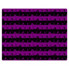 Zombie Purple And Black Halloween Nightmare Stripes  Double Sided Flano Blanket (medium)  by PodArtist