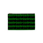 Alien Green and Black Halloween Nightmare Stripes  Cosmetic Bag (Small) Front