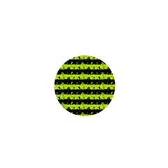 Slime Green And Black Halloween Nightmare Stripes  1  Mini Buttons by PodArtist