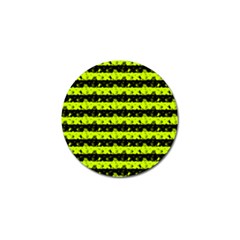 Slime Green And Black Halloween Nightmare Stripes  Golf Ball Marker (10 Pack) by PodArtist