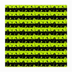 Slime Green And Black Halloween Nightmare Stripes  Medium Glasses Cloth (2-side) by PodArtist