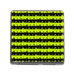 Slime Green And Black Halloween Nightmare Stripes  Memory Card Reader (square 5 Slot) by PodArtist