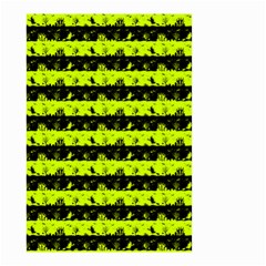 Slime Green And Black Halloween Nightmare Stripes  Small Garden Flag (two Sides) by PodArtist