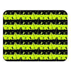 Slime Green And Black Halloween Nightmare Stripes  Double Sided Flano Blanket (large)  by PodArtist