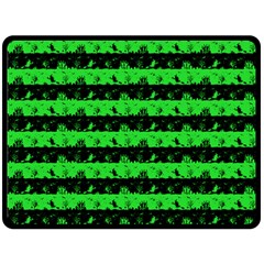 Monster Green And Black Halloween Nightmare Stripes  Fleece Blanket (large)  by PodArtist