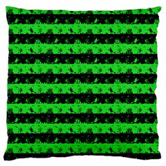 Monster Green And Black Halloween Nightmare Stripes  Standard Flano Cushion Case (one Side) by PodArtist