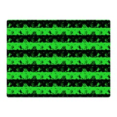 Monster Green And Black Halloween Nightmare Stripes  Double Sided Flano Blanket (mini)  by PodArtist