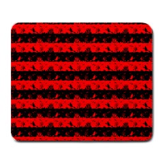 Red Devil And Black Halloween Nightmare Stripes  Large Mousepads by PodArtist