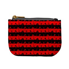 Red Devil And Black Halloween Nightmare Stripes  Mini Coin Purse by PodArtist