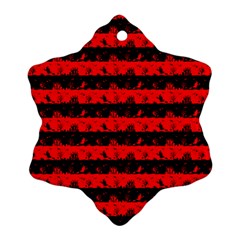 Red Devil And Black Halloween Nightmare Stripes  Ornament (snowflake)