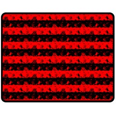 Red Devil And Black Halloween Nightmare Stripes  Double Sided Fleece Blanket (medium)  by PodArtist