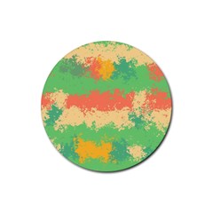 Spots in retro colors                                             Rubber Round Coaster (4 pack)