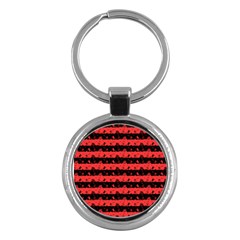 Donated Kidney Pink And Black Halloween Nightmare Stripes  Key Chains (round)  by PodArtist