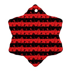 Donated Kidney Pink And Black Halloween Nightmare Stripes  Ornament (snowflake)