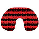 Donated Kidney Pink and Black Halloween Nightmare Stripes  Travel Neck Pillows Front