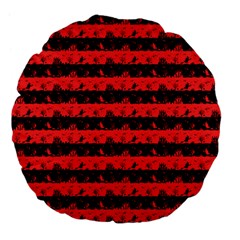 Donated Kidney Pink And Black Halloween Nightmare Stripes  Large 18  Premium Flano Round Cushions by PodArtist