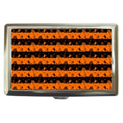 Dark Pumpkin Orange And Black Halloween Nightmare Stripes  Cigarette Money Case by PodArtist