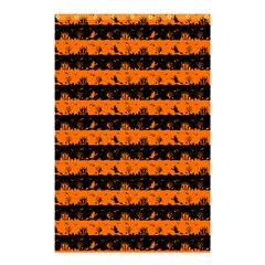 Dark Pumpkin Orange And Black Halloween Nightmare Stripes  Shower Curtain 48  X 72  (small) 