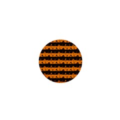 Pale Pumpkin Orange And Black Halloween Nightmare Stripes  1  Mini Magnets by PodArtist
