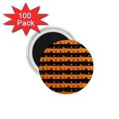 Pale Pumpkin Orange And Black Halloween Nightmare Stripes  1 75  Magnets (100 Pack)  by PodArtist