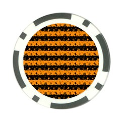 Pale Pumpkin Orange And Black Halloween Nightmare Stripes  Poker Chip Card Guard (10 Pack) by PodArtist