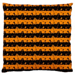 Pale Pumpkin Orange And Black Halloween Nightmare Stripes  Standard Flano Cushion Case (two Sides) by PodArtist