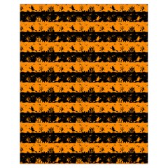 Pale Pumpkin Orange And Black Halloween Nightmare Stripes  Drawstring Bag (small) by PodArtist