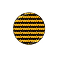 Pale Pumpkin Orange And Black Halloween Nightmare Stripes  Hat Clip Ball Marker (10 Pack) by PodArtist