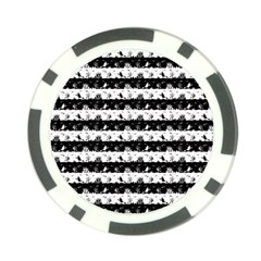 Black And White Halloween Nightmare Stripes Poker Chip Card Guard by PodArtist