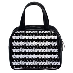 Black And White Halloween Nightmare Stripes Classic Handbag (two Sides) by PodArtist