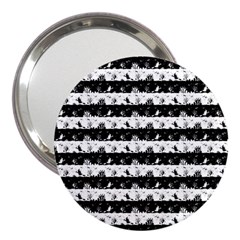 Black And White Halloween Nightmare Stripes 3  Handbag Mirrors by PodArtist