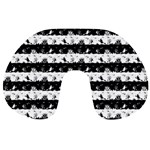 Black and White Halloween Nightmare Stripes Travel Neck Pillows Back