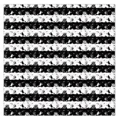 Black And White Halloween Nightmare Stripes Large Satin Scarf (square) by PodArtist