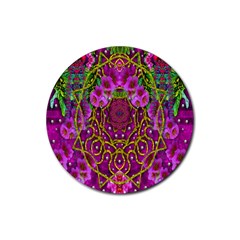 Star Of Freedom Ornate Rainfall In The Tropical Rainforest Rubber Coaster (round)  by pepitasart