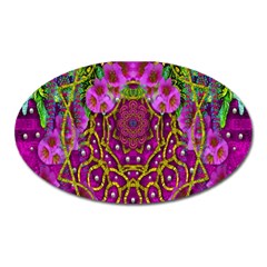 Star Of Freedom Ornate Rainfall In The Tropical Rainforest Oval Magnet by pepitasart