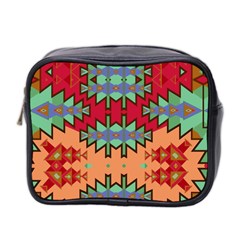 Misc Tribal Shapes                                               Mini Toiletries Bag (two Sides) by LalyLauraFLM