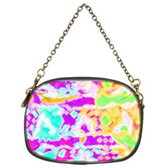 Pink Yellow Blue Green Texture                                            Chain Purse (two Sides) by LalyLauraFLM